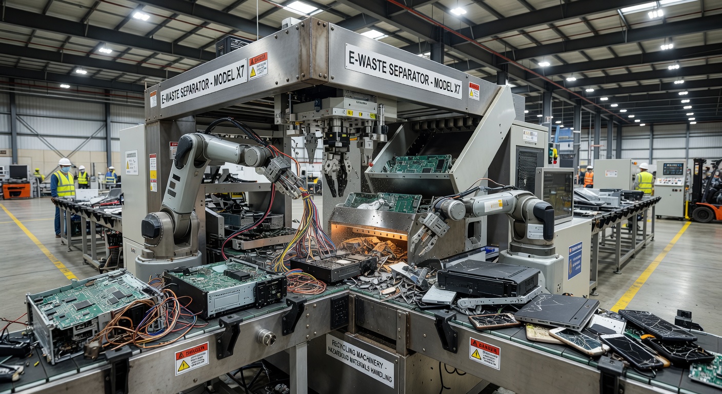 Electronic waste separator machine for circuit board and component recovery