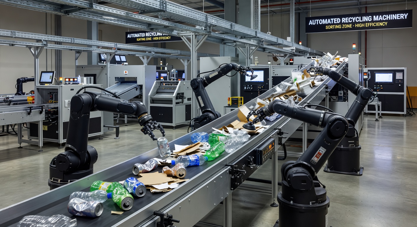 Robotic conveyor sorter picking recyclable materials